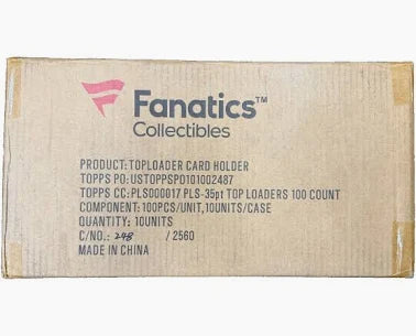 Fanatics - 3 x 4 - 35pt - 100ct - Toploader Card Holder - Sealed Case