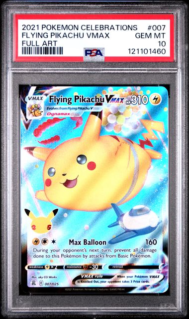 Pokemon - Celebrations - Flying Pikachu VMAX FA #007 - 2021 - PSA 10