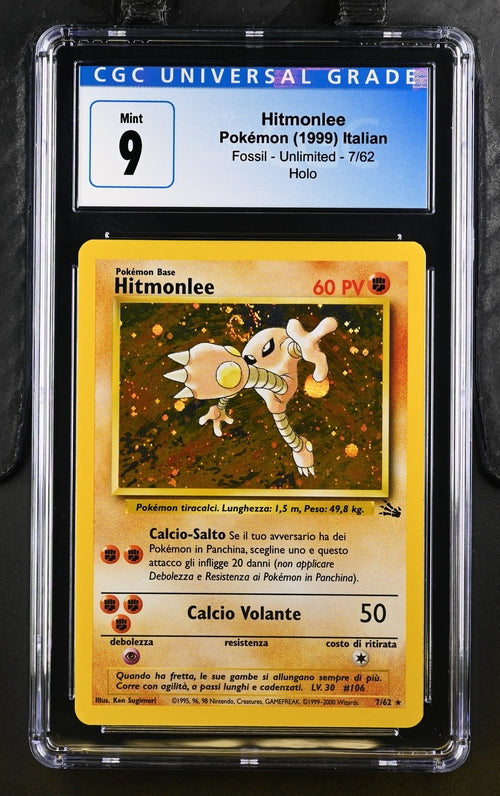 Pokemon - Fossil - Italian - Hitmonlee Holo #7 - 1999 - CGC 9
