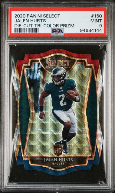 Panini - Select - Die-Cut Tri-Color Prizm - Jalen Hurts #150 - 2020 - PSA 9