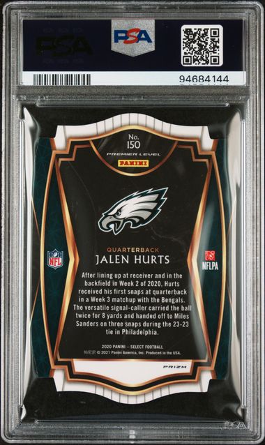 Panini - Select - Die-Cut Tri-Color Prizm - Jalen Hurts #150 - 2020 - PSA 9