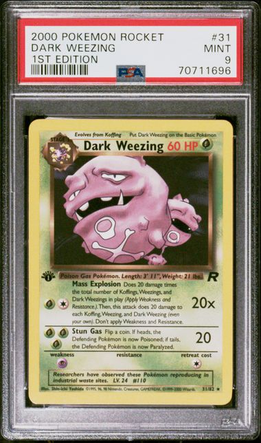 Pokemon - Rocket - 1st Edition - Dark Weezing #31 - PSA MINT 9 - 2000