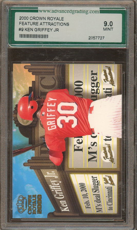 Advanced Grading Specialists - Mint 9  - 2000 - Crown Royale - Feature Attractions - Ken Griffey Jr.