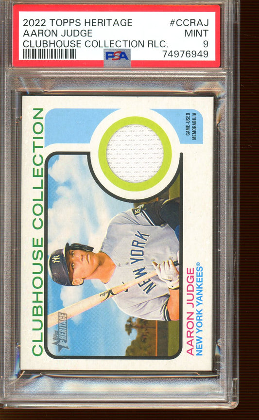 PSA - Mint 9 - 2022 Topps Heritage  - Aaron Judge - Clubhouse Collection RLC.