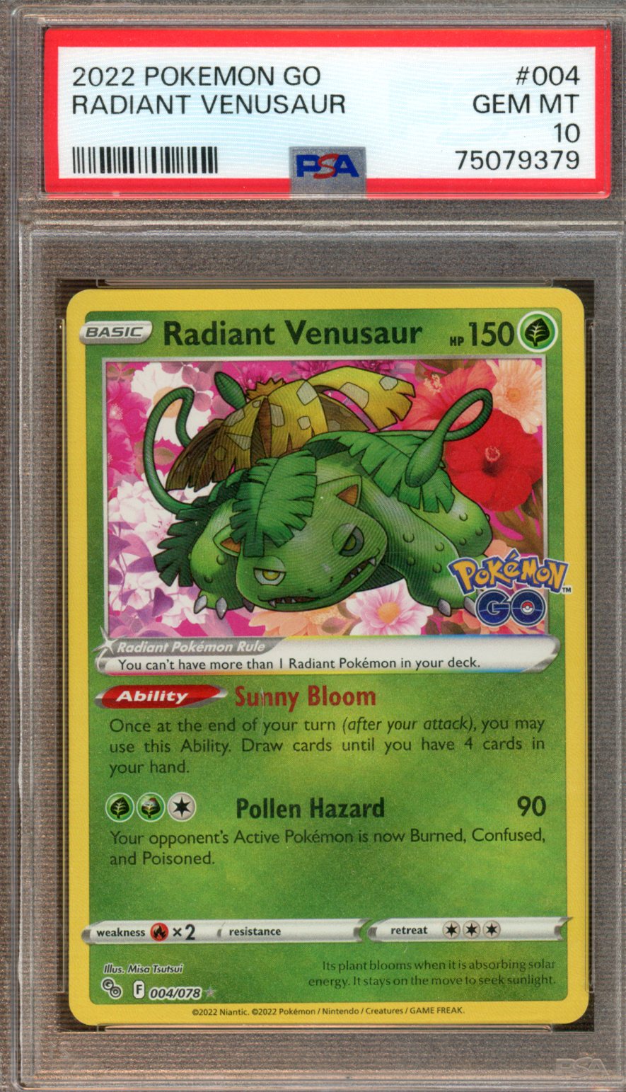 PSA - Gem Mint 10 - Pokemon 2022 - Radiant Venusaur - Pokemon Go