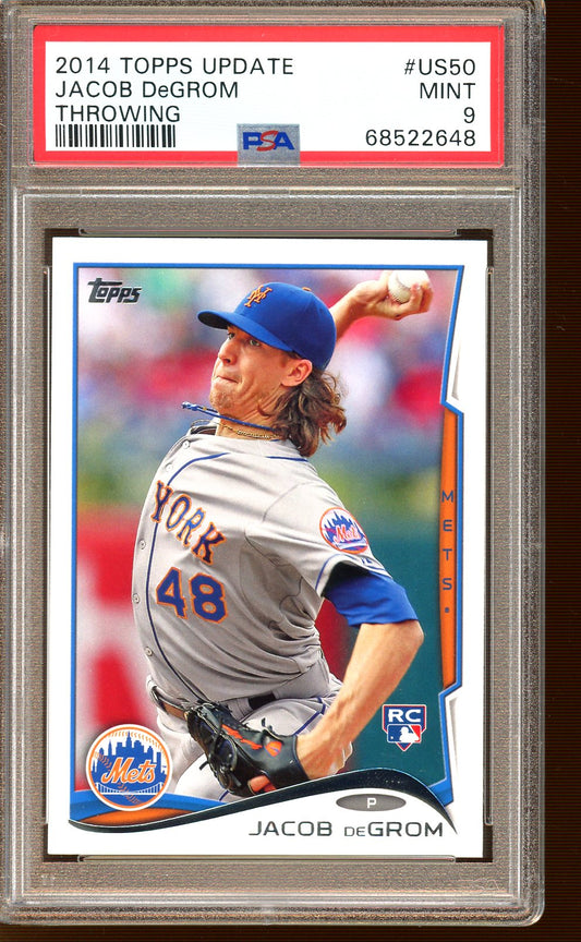 PSA - Mint 9 - 2014 Topps Update - Jacob DeGrom - Throwing