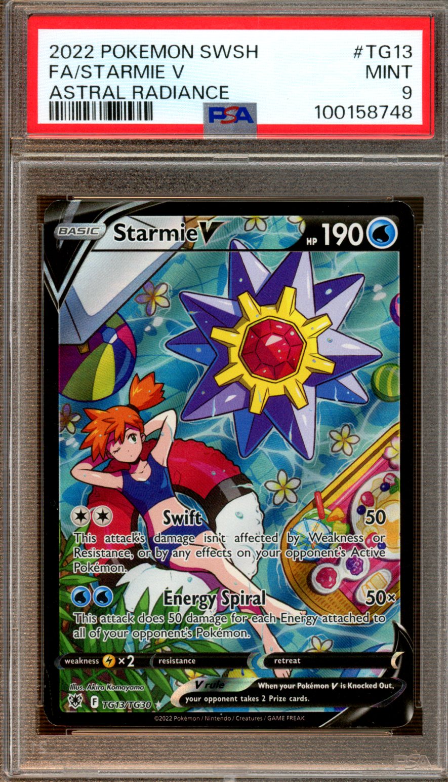 PSA - MINT 9 - 2022 - Pokemon - Astral Radiance - Starmie V TG13/TG30