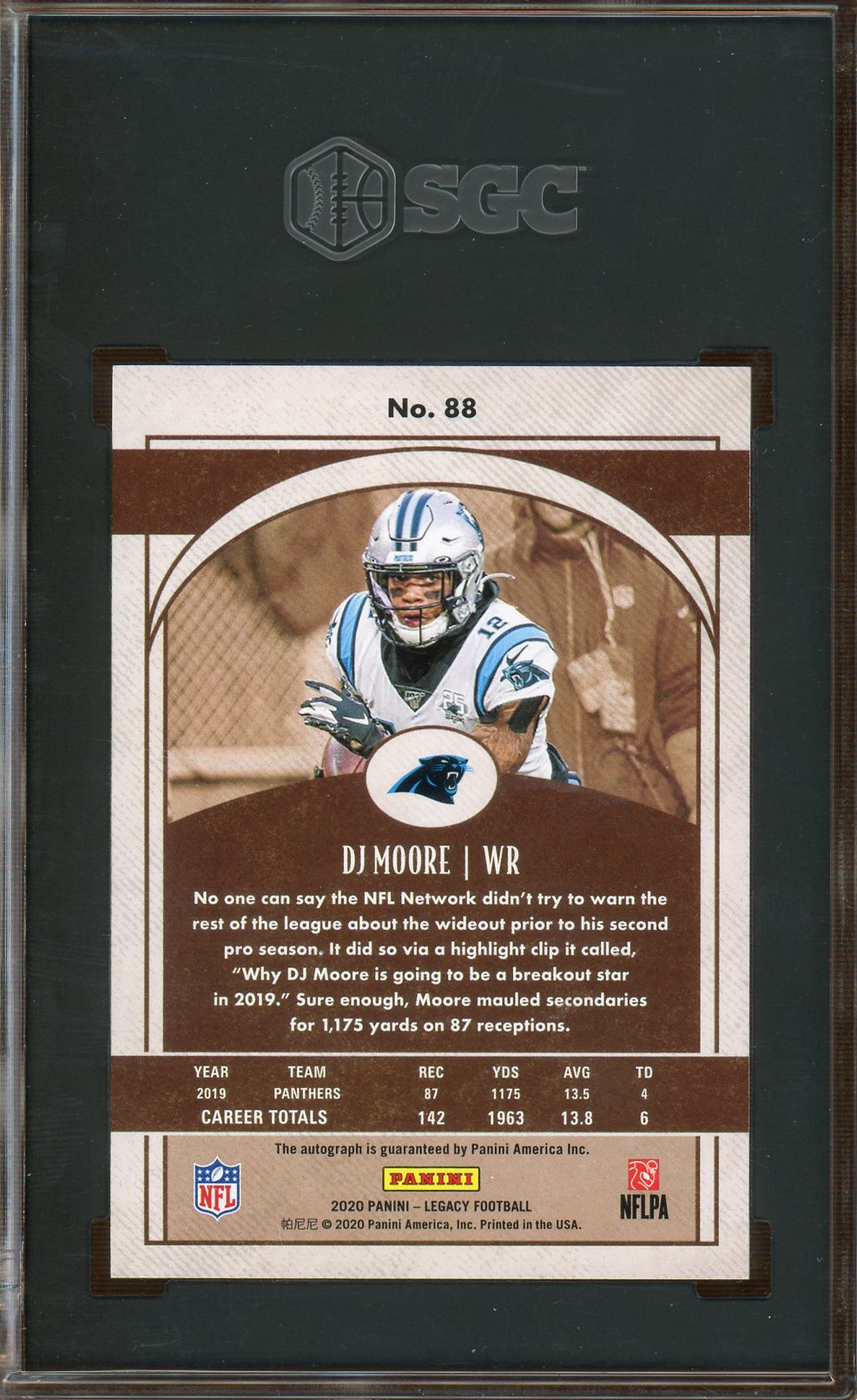 SGC 10 - Auto 10 - 2020 Panini Legacy - #88 DJ Moore - Autographed 15/75