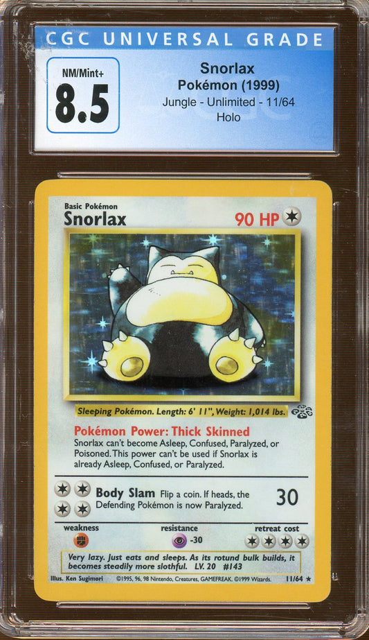 CGC - Near Mint+ - 8.5 - 1999 -  Pokemon - Jungle - Snorlax - Holo