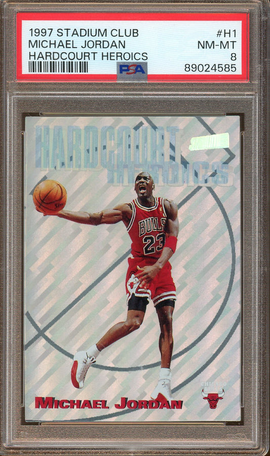 PSA - NM-MT 8 - 1997 - Stadium Club - Michael Jordan - Hardcourt Heroics