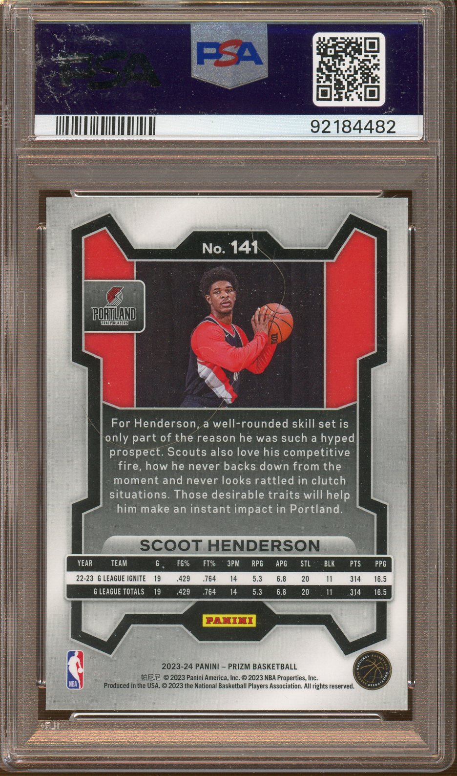 Panini - Prizm - Scoot Henderson - 2023 - PSA 10