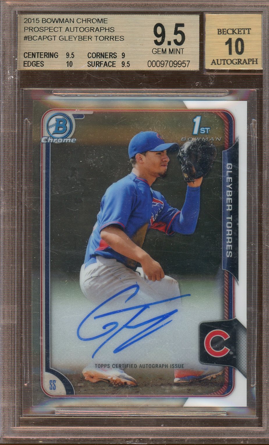 Topps - Bowman Chrome - Prospect Auto - Gleyber Torres #BCAPGT - 2018 - BGS 9.5 Auto 10