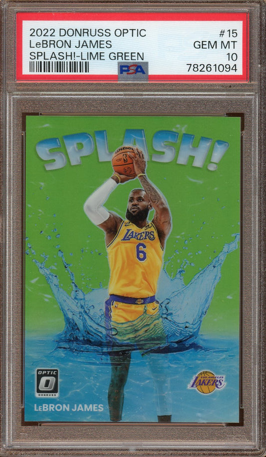 PSA - Gem Mint 10 - Panini - Donruss Optic - 2022 - LeBron James - Splash! Lime Green - /149