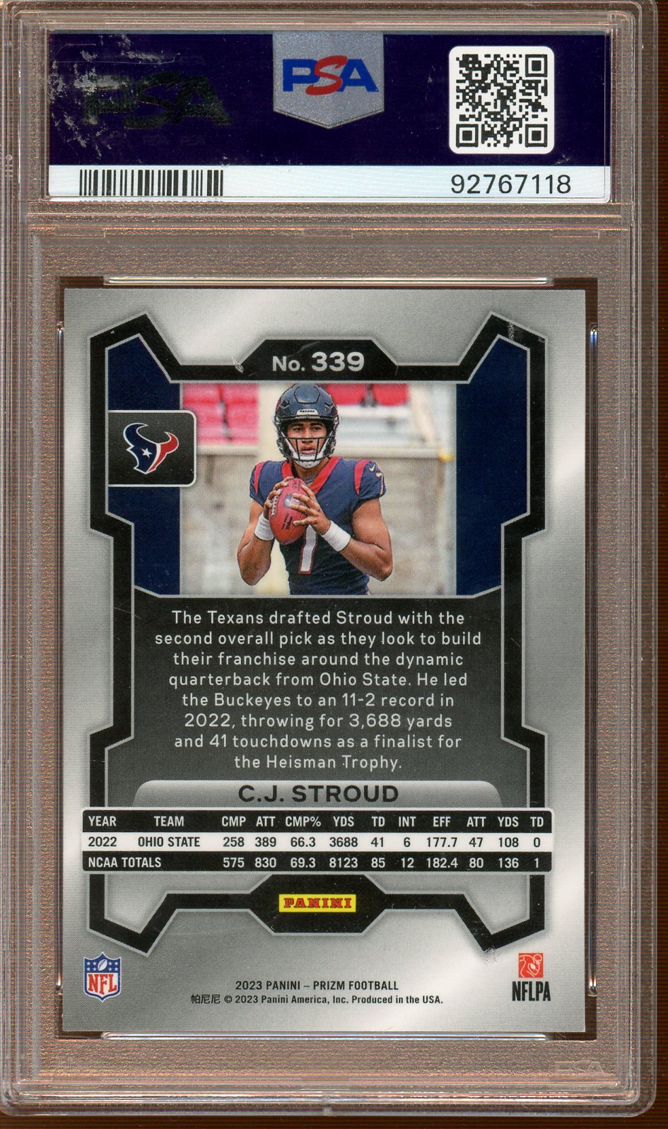 PSA - MINT - 9 - 2023 - Prizm - CJ Stroud #339