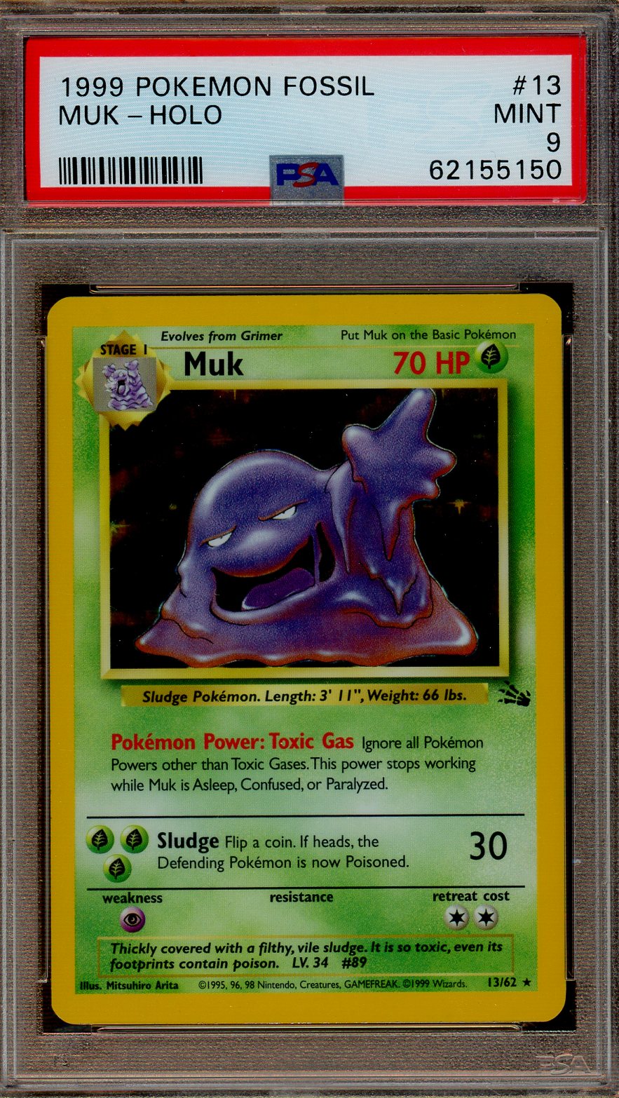Pokemon - Fossil - Muk Holo - 1999 - PSA 9