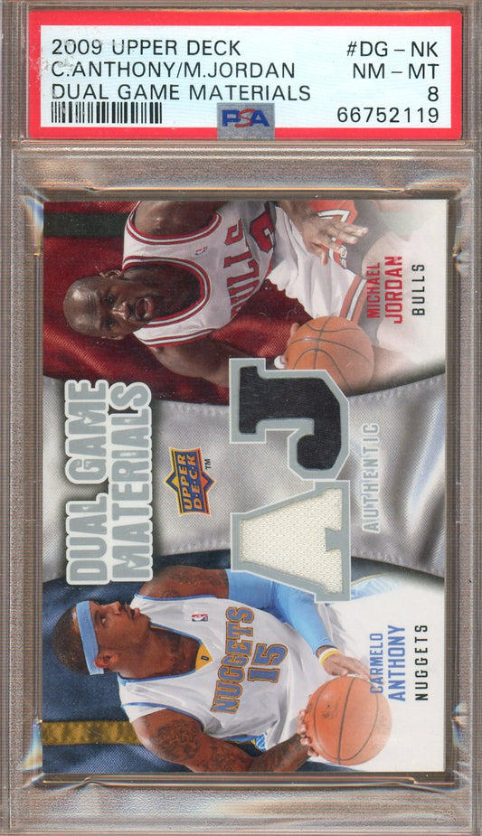 PSA - NM-MT - 8 - 2023 - Upper Deck - Carmelo Anthony/Michael Jordan - Dual Game Materials #DG-NK