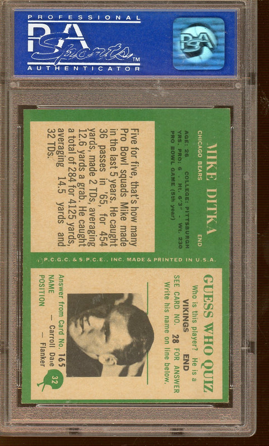Topps - Football - Mike Ditka - PSA NM/MT 8 (OC) - 1966