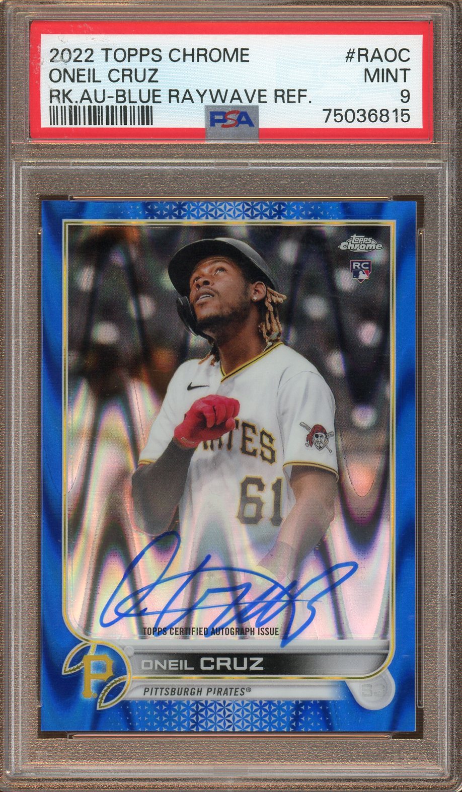 Topps - Chrome - Blue RayWave Refractor Auto /150 - Oneil Cruz - 2022 - PSA 9