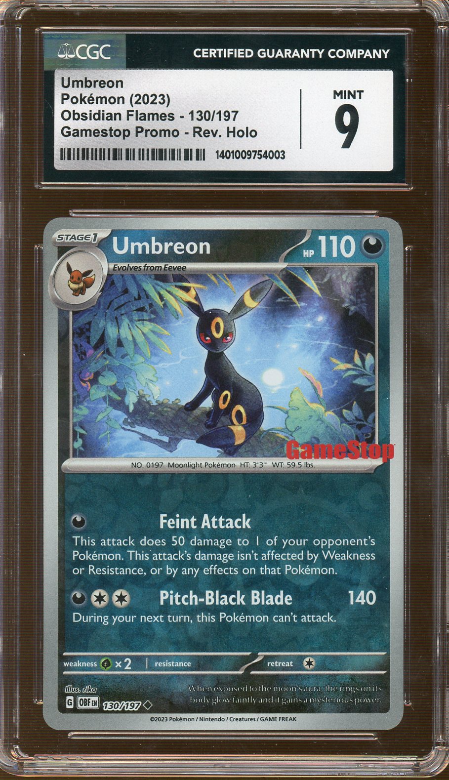 CGC - Mint - 9 - 2023 -  Pokemon - Gamestop Promo - Umbreon - Reverse Holo