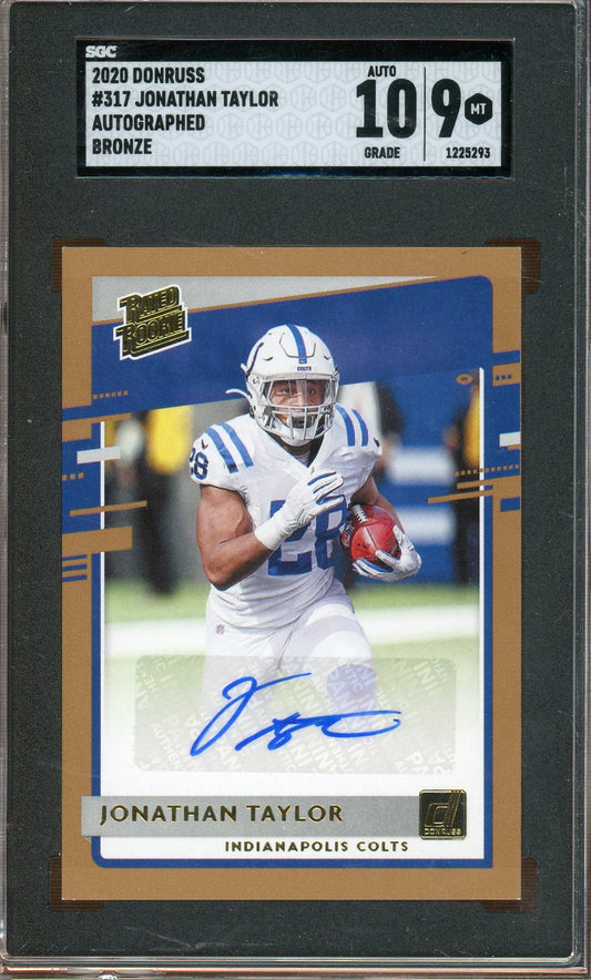 Panini - Donruss - Jonathan Taylor Bronze Auto - SGc Mint 9 Auto 10 - 2020