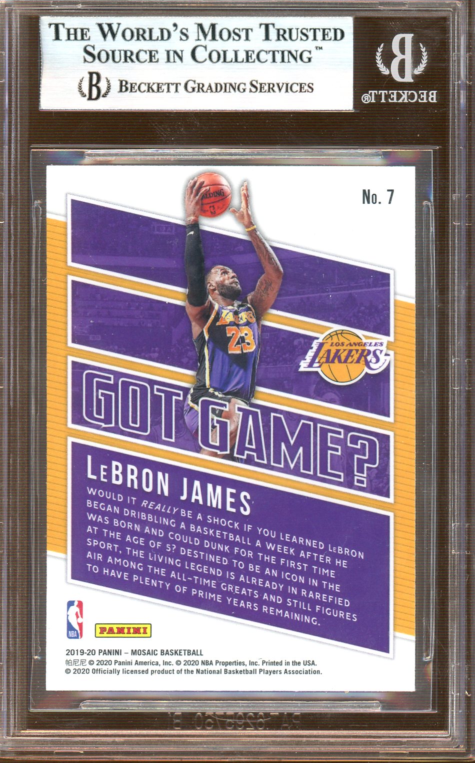 Beckett - Mint - 9 - 2019-20 - Panini Prizm - Lebron James - Got Game 