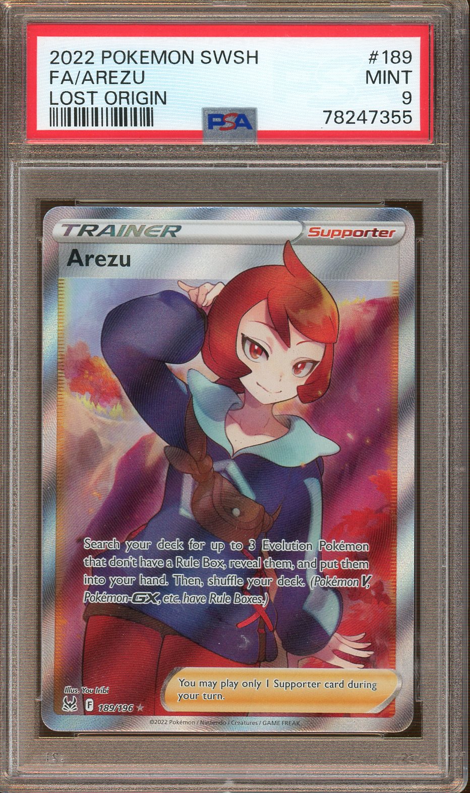 PSA -  MINT 9 - 2022 - Pokemon - Lost Origin - Arezu - Full Art