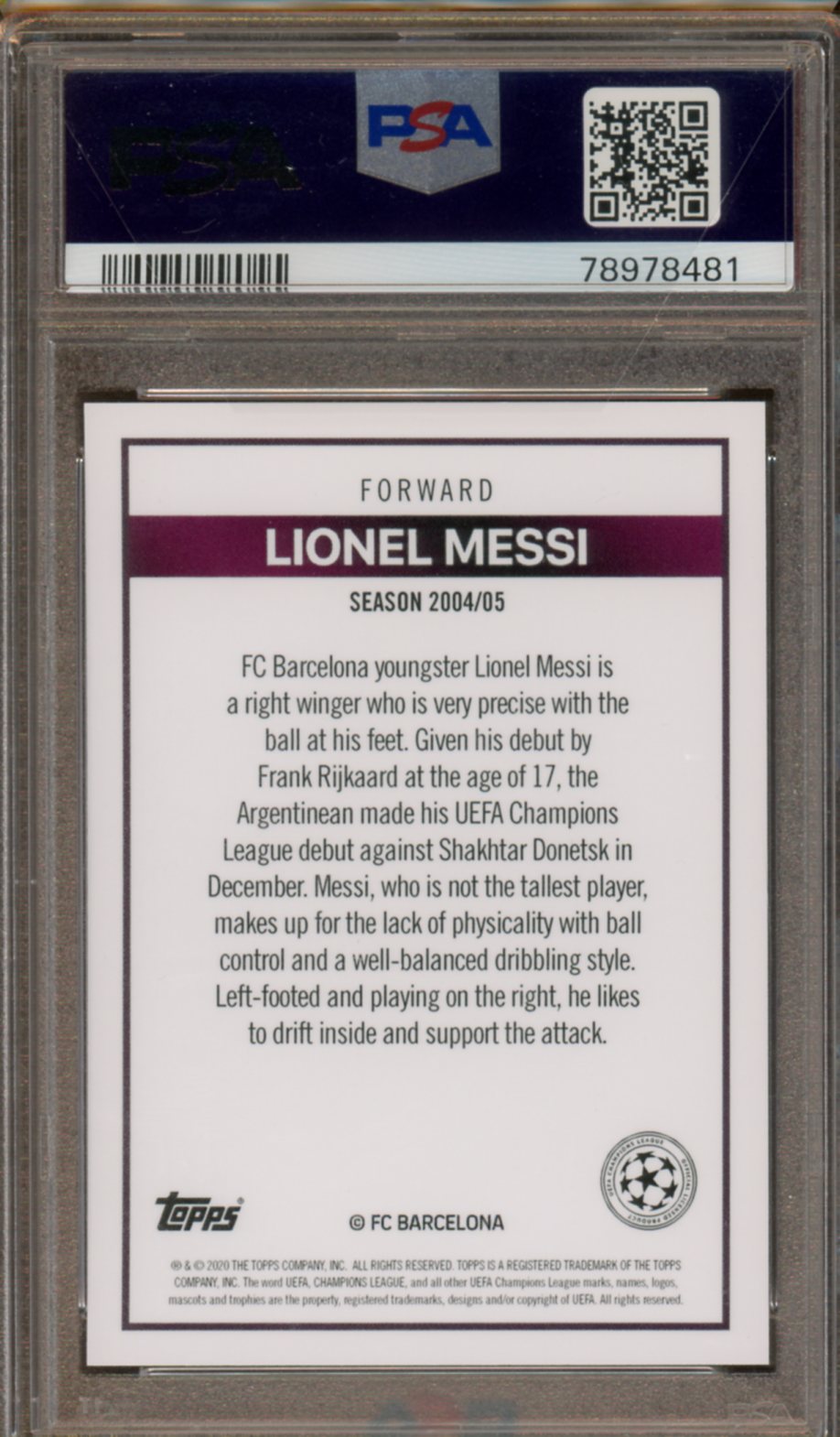 PSA - Mint 9 - 2020-21 - Topps - Lionel Messi - The Lost Rookie Cards