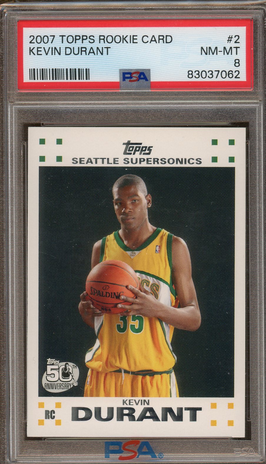 PSA - NM-MT 8 - 2007 - Topps - Rookie Card - Kevin Durant