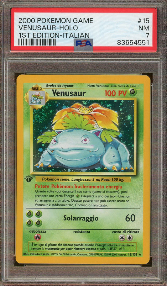 PSA - NM 5 - 1999 - Pokemon - Base Set - Italian - 1st Edition - Venusaur