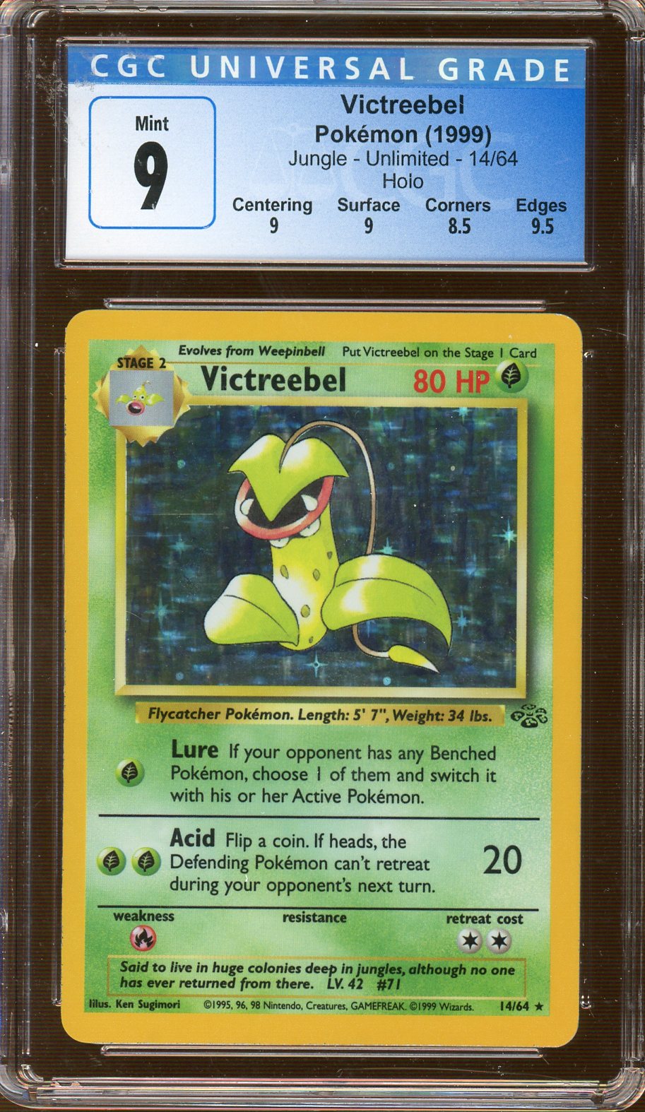 Pokemon - Jungle - Victreebel Holo - 1999 - CGC 9