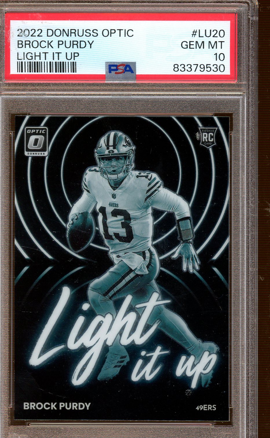 PSA - Gem MInt - 2022 - Panini Donruss Optic - Brock Purdy - Light It Up