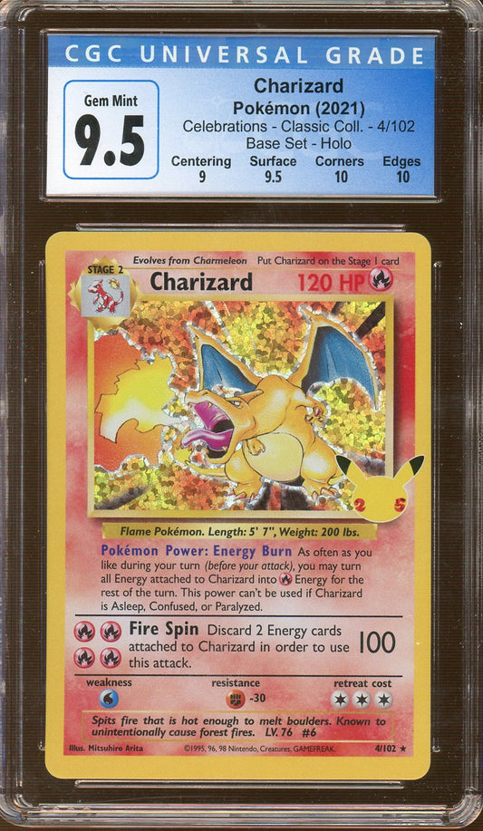 CGC - Gem Mint - 9.5 - 1999 -  Pokemon - Celebrations - Charizard - Holo