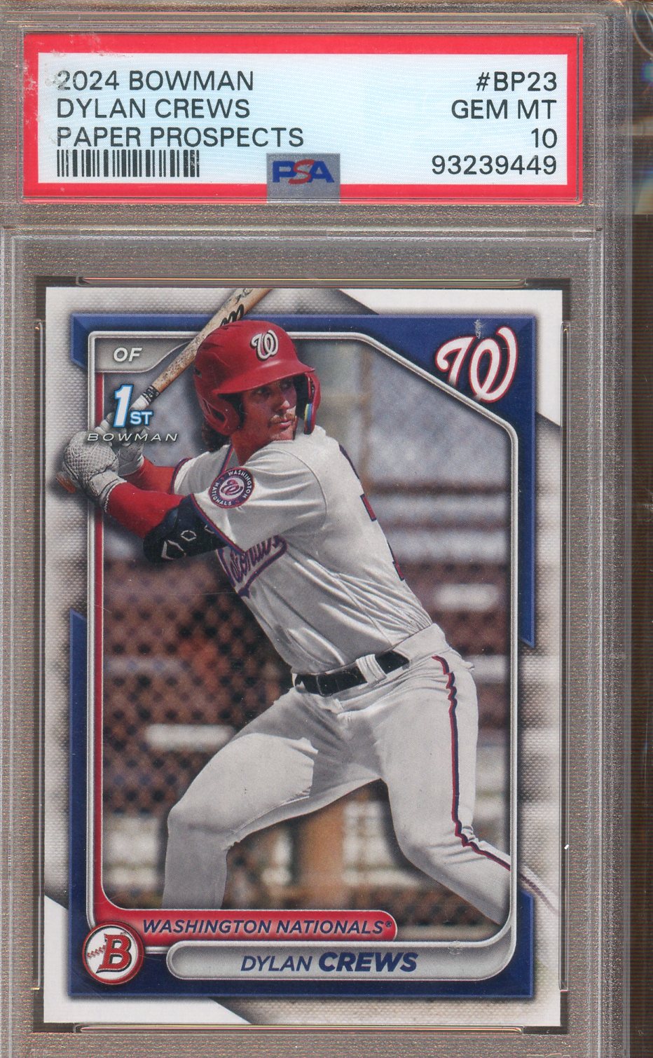 Topps - Bowman - Paper Prospects - Dylan Crews - 2024 - PSA 10
