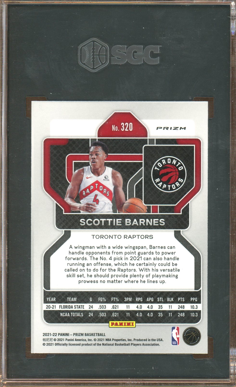 SGC 8 - 2021-22 Panini Prizm - #320 Scottie Barnes - NBA 75th Anniversary Prizm
