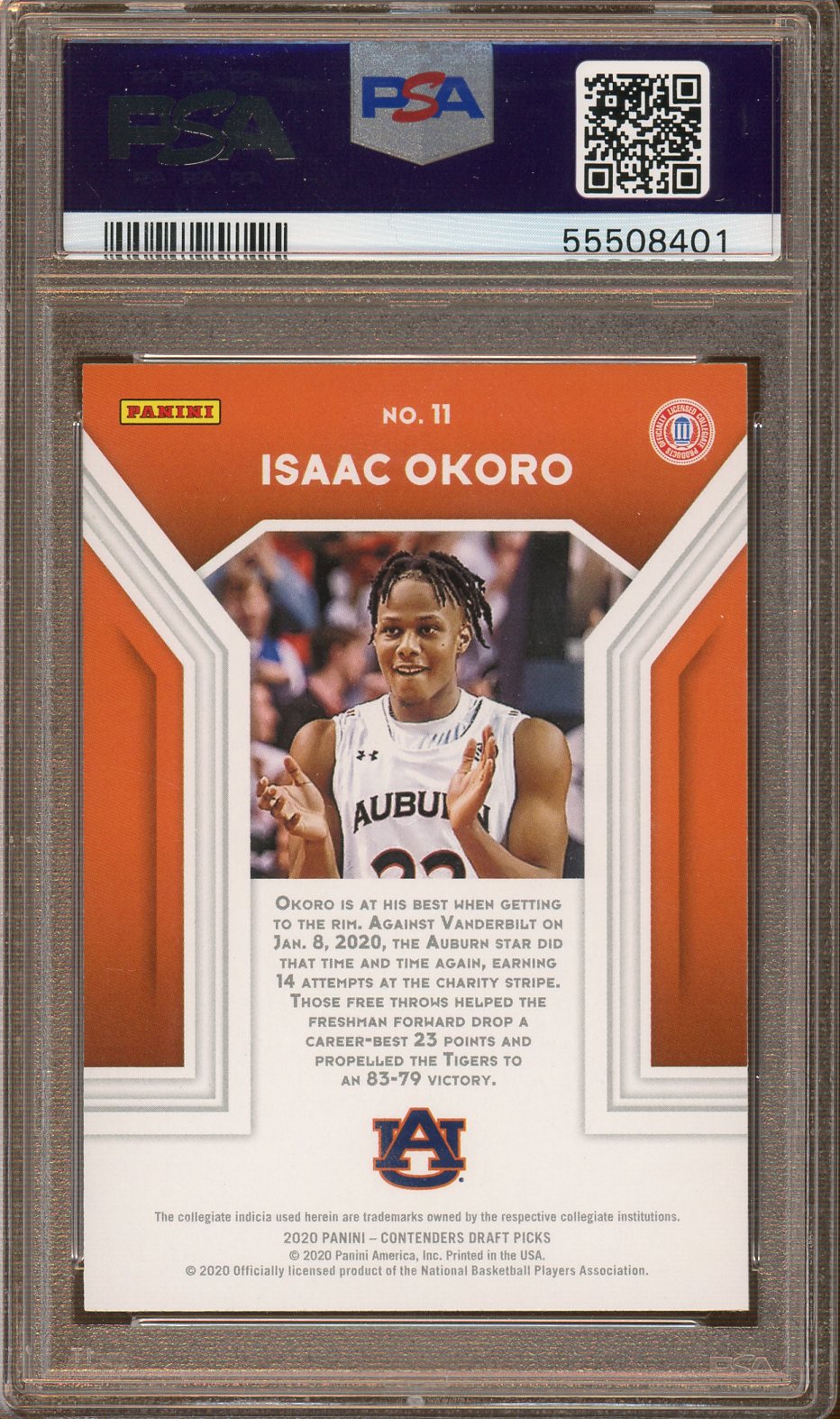 PSA - Mint 9 - 2020 - Panini Contenders Draft Picks - Isaac Okoro - Numbers Game