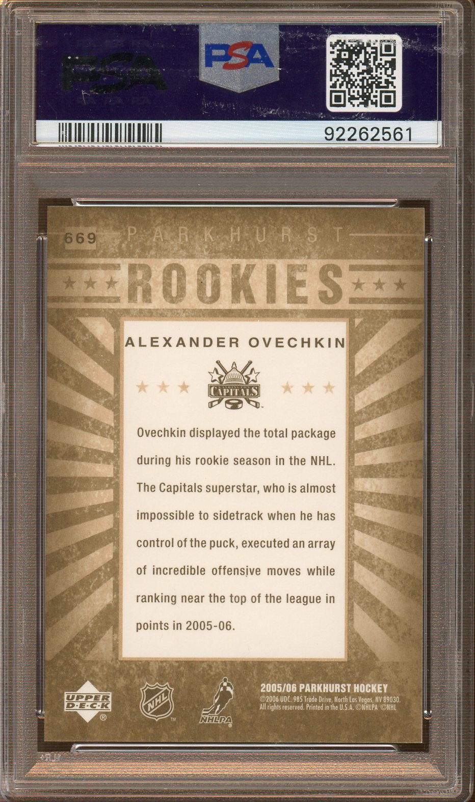 PSA - Mint 9 - 2005 Parkhurst - Alexander Ovechkin