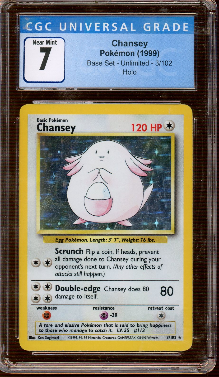 Pokemon - Base Set - Chansey - 1999 - CGC 7