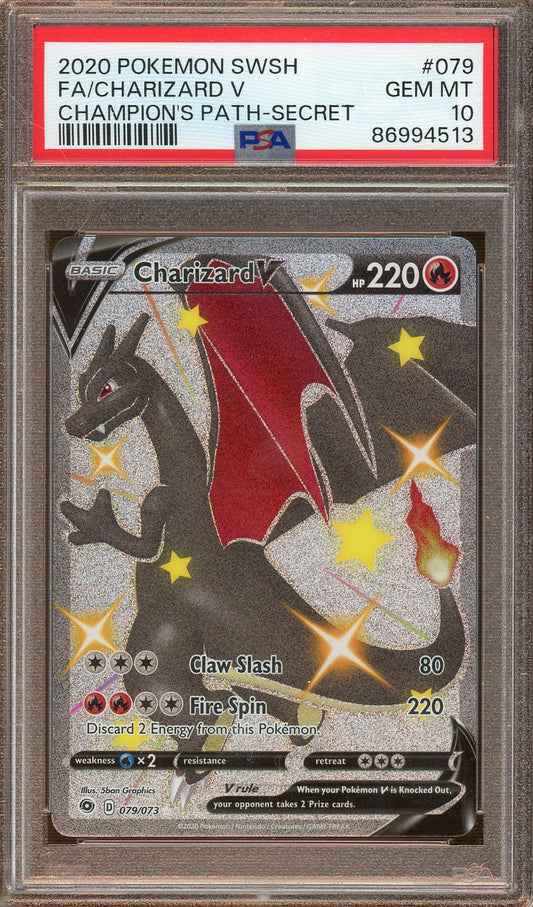 PSA - Gem MT 10 - 2020 - Pokemon - Champion's Path - Charizard V