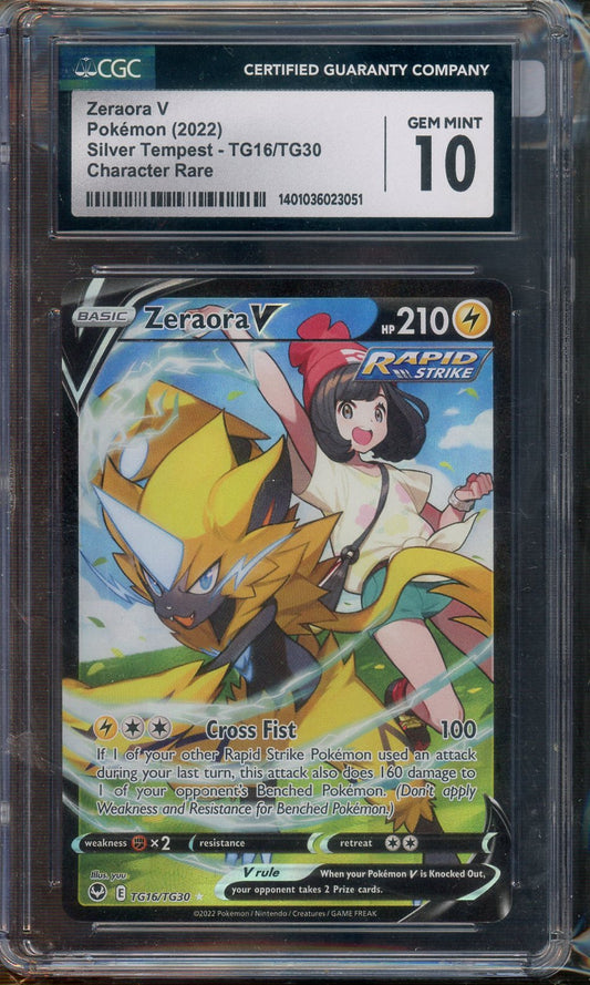 CGC - Gem Mint 10 - Pokemon 2022 Silver Tempest - Zeraora V - Character Rare