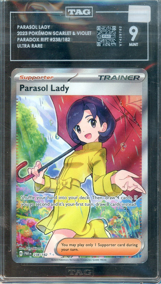 TAG - Mint 9 - Pokemon Paradox Rift - Parasol Lady - Ultra Rare