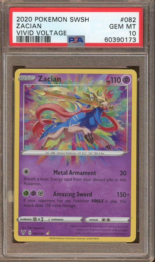 PSA - Gem MT 10 - 2020 - Pokemon - Vivid Voltage - Zacian