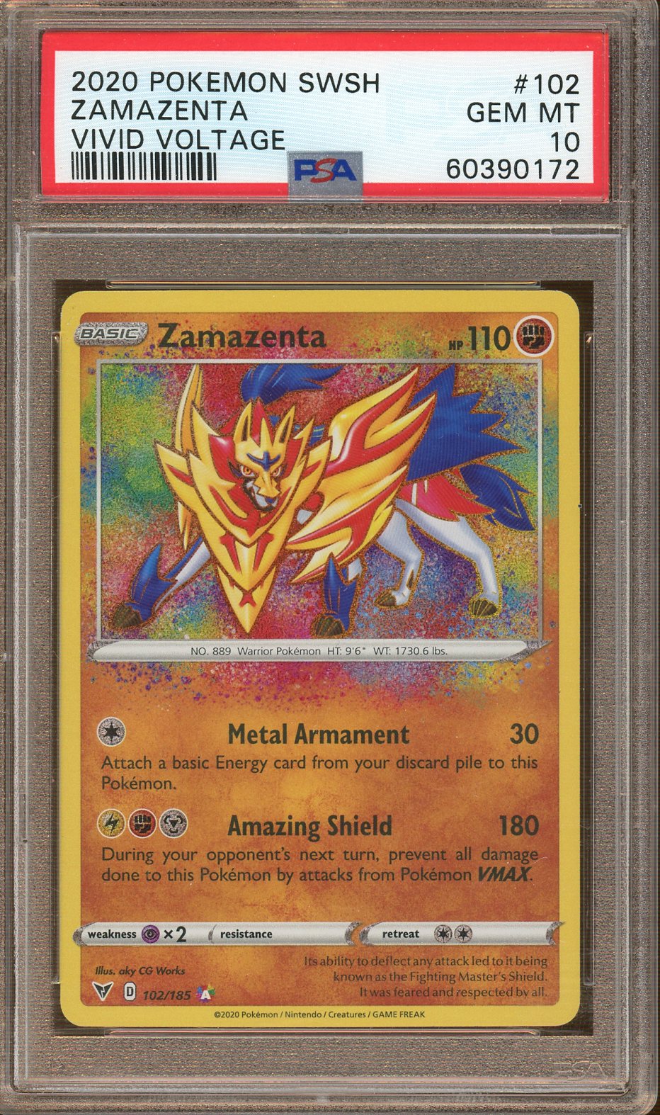 PSA - Gem MT 10 - 2020 - Pokemon - Vivid Voltage - Zamazenta