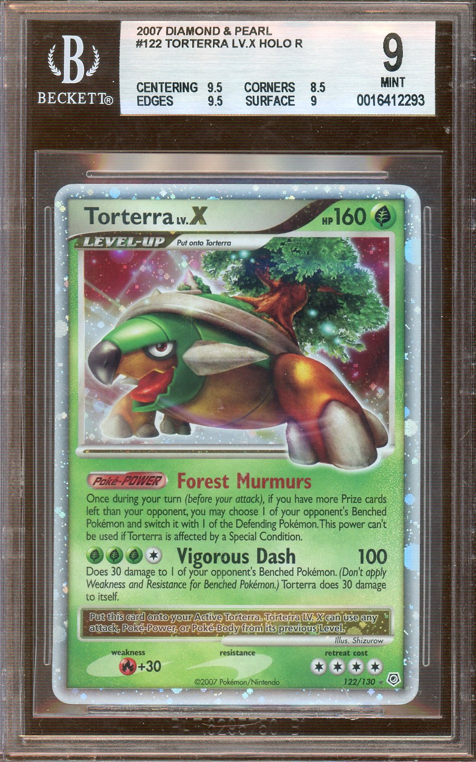 Beckett - Mint - 9 - 2007 -  Pokemon - Diamond Pearl - Torterra LV.X - Holo