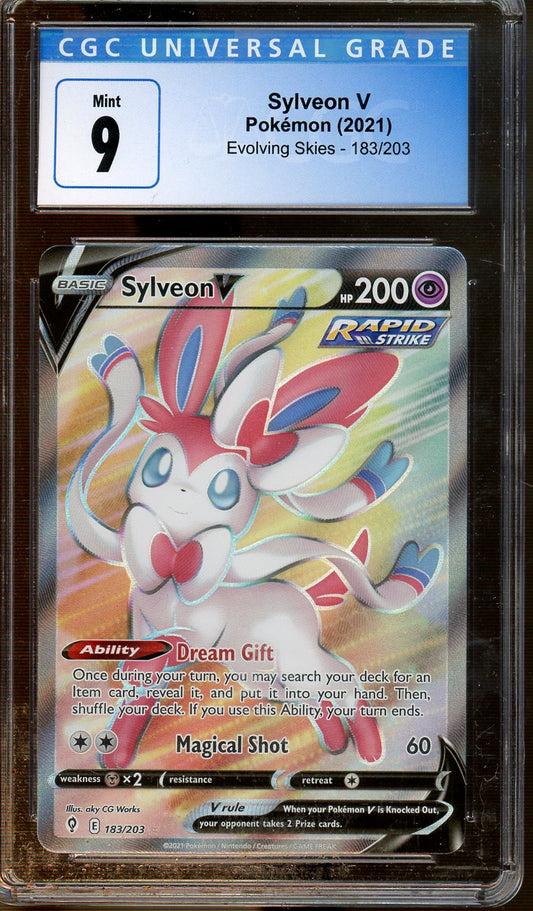 CGC - Mint 9 - Pokemon Evolving Skies 2021 - Sylveon V - Full Art 183/203