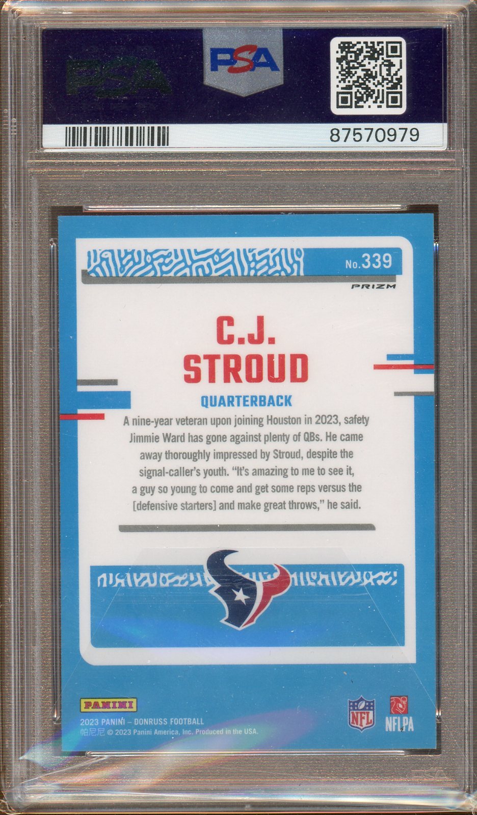 PSA - Gem Mint 10 - 2023 - Donruss - Optic Preview - CJ Stroud - Green ...