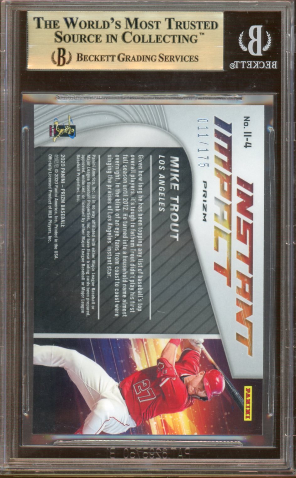 BECKETT - Gem Mint - 9.5 - 2020 - Panini Prizm - Mike Trout - Instant Impact