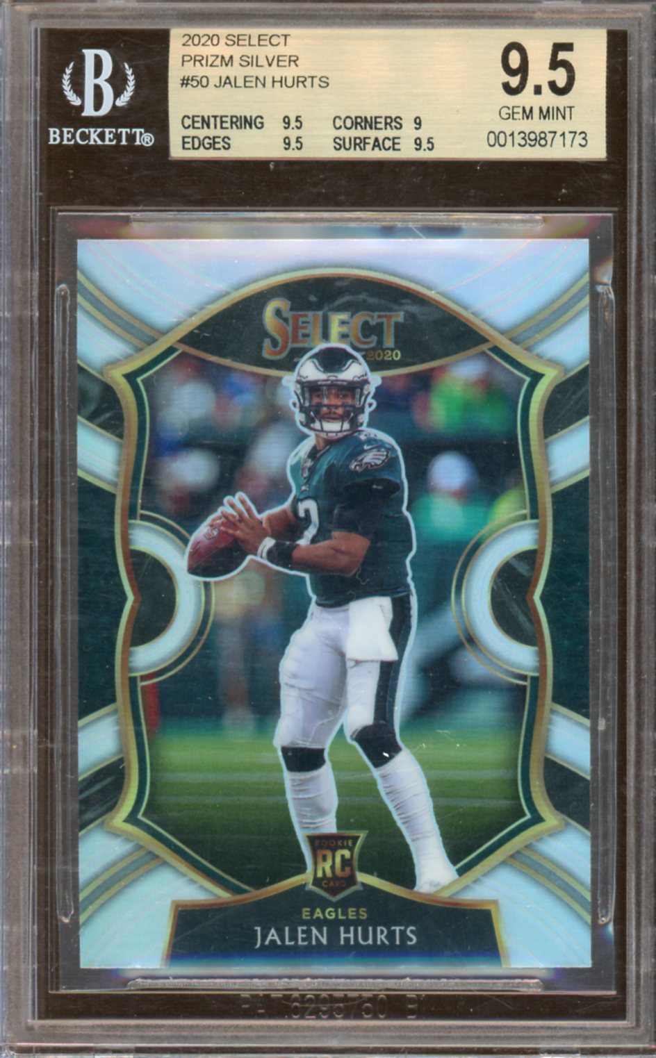 BECKETT - Gem Mint - 9.5 - 2020 - Select - Jalen Hurts - Prizm Silver