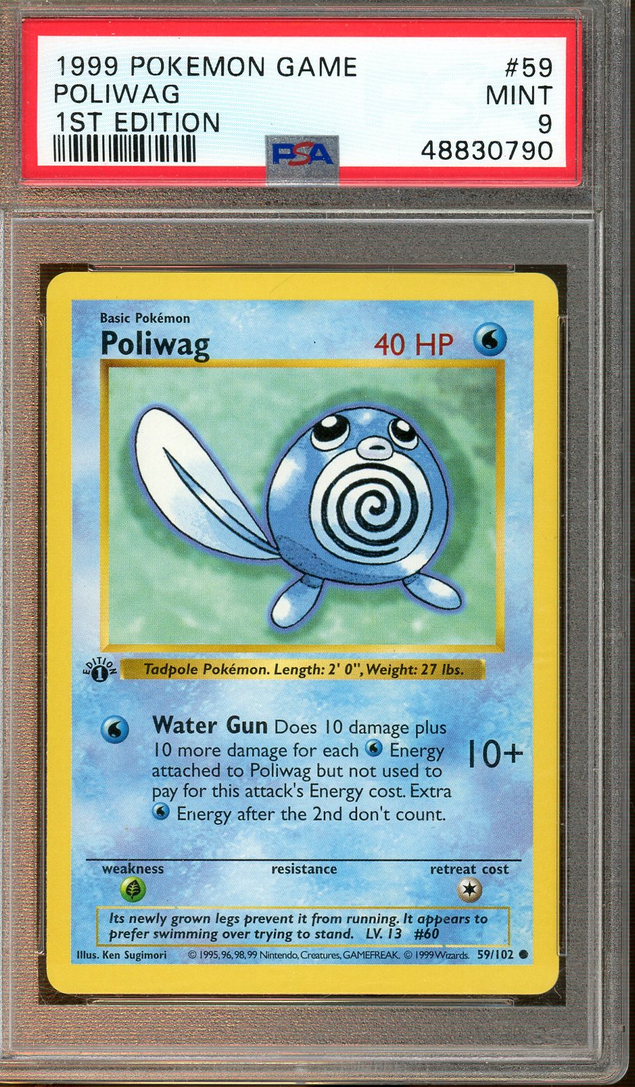 PSA - Mint 9 - Pokemon 1998 - Poliwag - 1st Edition