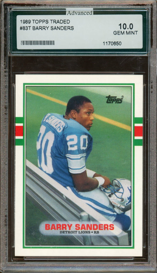 Advanced Grading Specialists - Gem MT 10 - 1989 - Topps Traded - Football - Barry Sanders