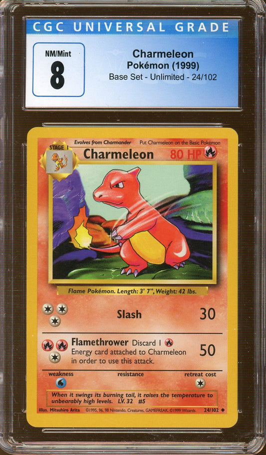 CGC - NM/Mint - 8 - 1999 - Pokemon - Base Set - Charmeleon
